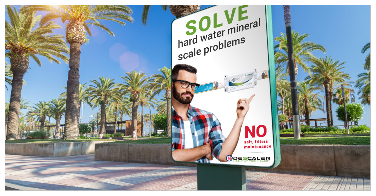 solve hard water mineral scale problems outdoor billboard